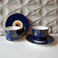 Evil Eye Ceramic Coffee Cup with Saucer