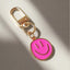 dark pink smiley face keychain