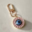 pink evil eye keychain with crystals